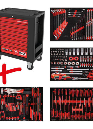 KS TOOLS Composition pour servante d’atelier Performanceplus P15 avec 180 outils pour 4 tiroirs ( 815.4180 )