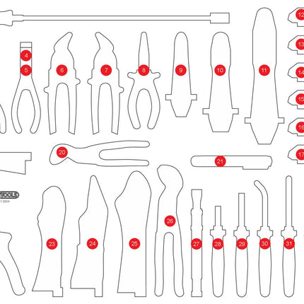 KS TOOLS Inserto de gomaespuma vacío para 821.0034 ( 821.0034-97 )