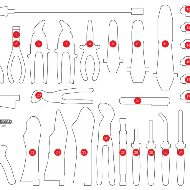 KS TOOLS Inserto de gomaespuma vacío para 821.0034 ( 821.0034-97 )
