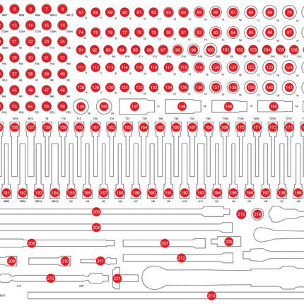 KS TOOLS Inserto in schiuma vuoto per 821.0221 ( 821.0221-97 )
