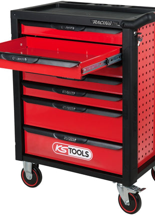 KS TOOLS RACINGline Servante d'atelier NOIR/ROUGE avec 7 tiroirs et 515 outils d'excellente qualité ( 826.7515 )