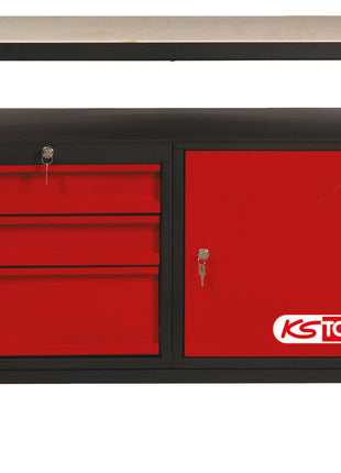 KS TOOLS Werkbank mit 3 Schubladen und 1 Tür, H840xB1200xT600mm ( 865.0003 ) - Toolbrothers