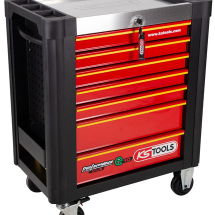 KS TOOLS PERFORMANCEplus e10 Carro de taller NEGRO/ROJO con 7 cajones ( 873.0007 )