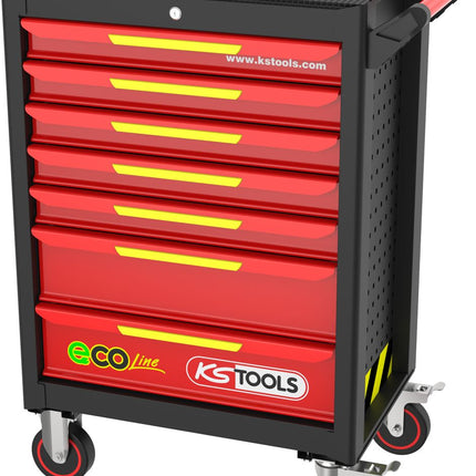 KS TOOLS Carro de taller ECOline NEGRO/ROJO/AMARILLO con 7 cajones ( 897.1007 )