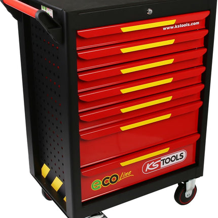 KS TOOLS Carro de taller ECOline NEGRO/ROJO/AMARILLO con 7 cajones ( 897.1007 )