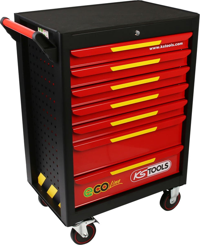 KS TOOLS Carrello portautensili ECOline NERO/ROSSO/GIALLO con 7 cassetti ( 897.1007 )