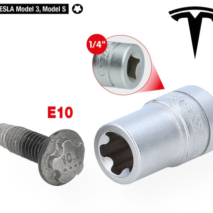 KS TOOLS 1/4" Spezial-Profil-Stecknuss für Tesla, E10 ( 911.4363 ) - Toolbrothers