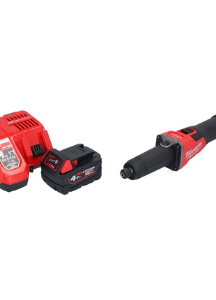 Amoladora recta a batería Milwaukee M18 FDGRB-401 18 V 50 mm sin escobillas + 1x batería 4,0 Ah + cargador