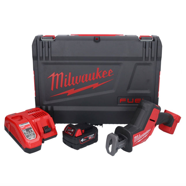 Sierra sable a batería Milwaukee M18 FHZ-401X 18 V 22 mm sin escobillas + 1x batería 4,0 Ah + cargador + caja HD