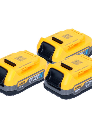 DeWalt Akku Set DCBP 034 E3 3x Powerstack Akku 18 V 1,7 Ah / 1700 mAh XR Li-Ion - mit Ladestandanzeige - Toolbrothers