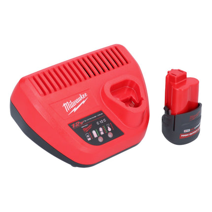 Milwaukee M12 FHIR38LR-251 carraca a batería de alta velocidad larga 12 V 47 Nm 3/8" + 1x batería 2,5 Ah + cargador
