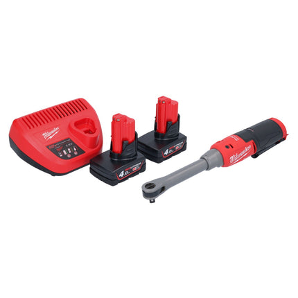 Milwaukee M12 FHIR38LR-402 carraca a batería de alta velocidad larga 12 V 47 Nm 3/8" + 2x batería 4,0 Ah + cargador