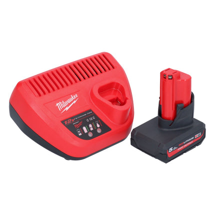 Milwaukee M12 FHIR38LR-501 carraca a batería de alta velocidad larga 12 V 47 Nm 3/8" + 1x batería 5,0 Ah + cargador