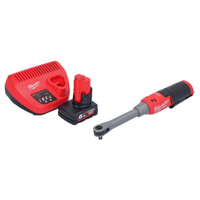 Milwaukee M12 FHIR38LR-601 carraca a batería de alta velocidad larga 12 V 47 Nm 3/8" + 1x batería 6,0 Ah + cargador