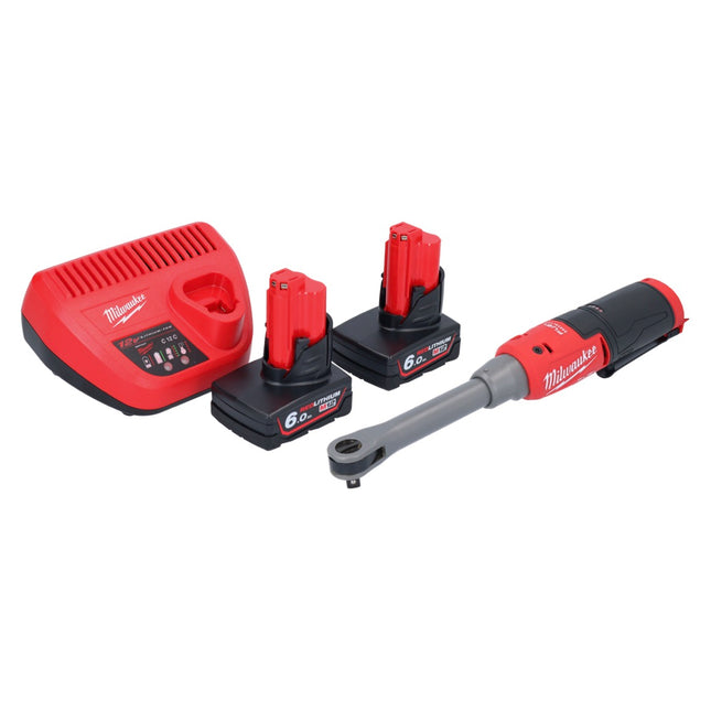 Milwaukee M12 FHIR38LR-602 carraca a batería de alta velocidad larga 12 V 47 Nm 3/8" + 2x batería 6,0 Ah + cargador