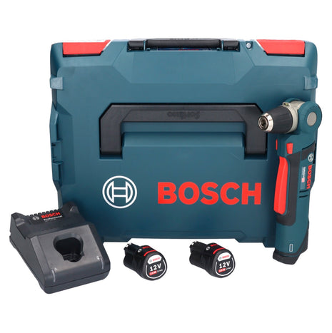 Bosch Professional GWB 12V-10 Akku Winkelbohrmaschine 12 V + 2x Akku 2,0 Ah + Ladegerät + L-Boxx ( 0601390908 ) - Toolbrothers