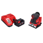 Milwaukee M18 BQSS-401 cordless orbital sander 18 V 113 x 104 mm brushless + 1x rechargeable battery 4.0 Ah + charger
