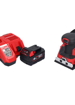 Milwaukee M18 BQSS-401 Akku Schwingschleifer 18 V 113 x 104 mm Brushless + 1x Akku 4,0 Ah + Ladegerät