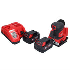 Milwaukee M18 BQSS-502 Akku Schwingschleifer 18 V 113 x 104 mm Brushless + 2x Akku 5,0 Ah + Ladegerät - Toolbrothers