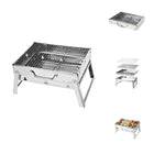 Toolbrothers Outdoor przenośny grill węglowy ze stali nierdzewnej do montażu bez użycia narzędzi 43 x 29 x 23 cm Silver Smoker BBQ Pit Grill