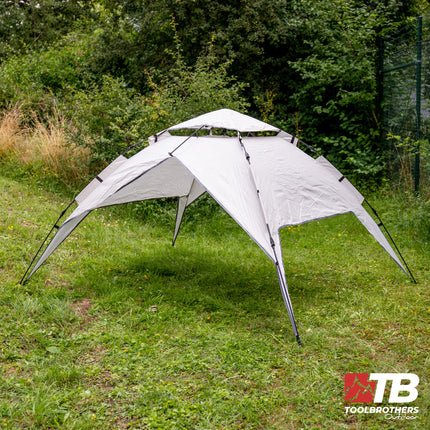 Toolbrothers outdoor camping tent for 2-4 persons dome tent hydraulic tent pop-up tent waterproof, 2000 mm water column + insulating mat