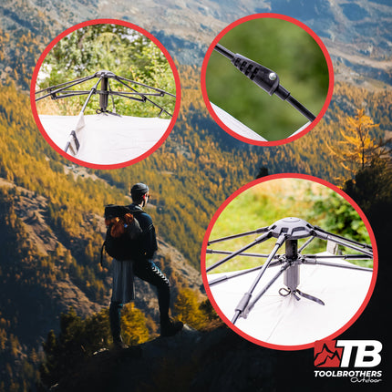 Toolbrothers outdoor camping tent for 2-4 persons dome tent hydraulic tent pop-up tent waterproof, 2000 mm water column + insulating mat