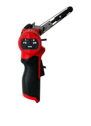 Lima de banda de batería Milwaukee M12 FBFL10-302 12 V 10 x 330 mm + 2x baterías 3,0 Ah + cargador