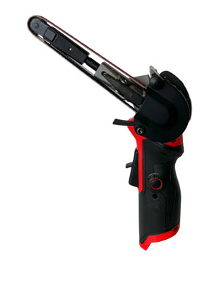 Lima de banda de batería Milwaukee M12 FBFL10-502 12 V 10 x 330 mm + 2x baterías 5,0 Ah + cargador