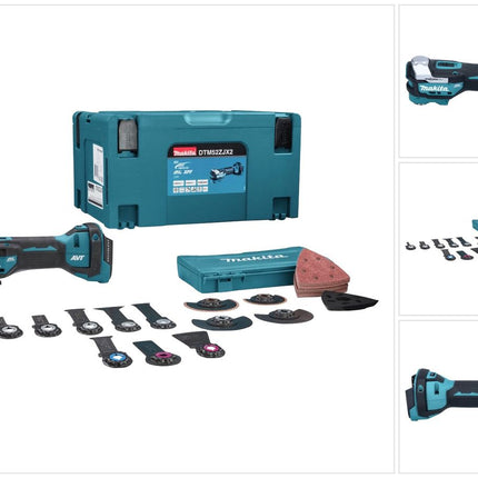 Makita DTM52ZJX2 Starlock Max Brushless 18V Cordless Utensile multifunzione + Set Makpac + Set accessori, 43 pezzi. - senza batteria, senza caricabatterie
