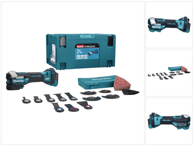 Makita DTM 52 ZJX2 Cordless Multifunctional Tool 18 V Starlock Max Brushless + 43 pcs. accessory set + Makpac - without battery, without charger