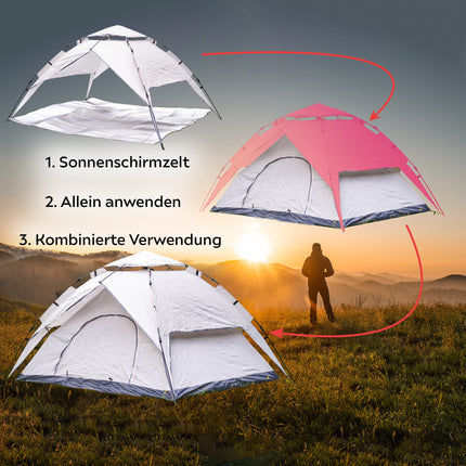 Toolbrothers Outdoor Camping-Set Tenda per 2-4 persone Tenda idraulica con materasso isolante & attrezzatura da campeggio 14 pz.