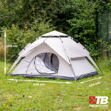 Toolbrothers Outdoor Camping-Set Tenda per 2-4 persone Tenda idraulica con materasso isolante & attrezzatura da campeggio 14 pz.