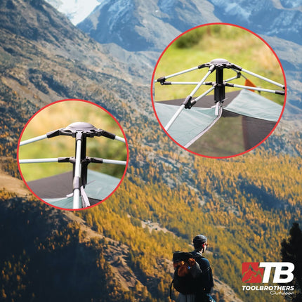Toolbrothers Outdoor Camping-Set Tenda per 2-4 persone Tenda idraulica con materasso isolante & attrezzatura da campeggio 14 pz.