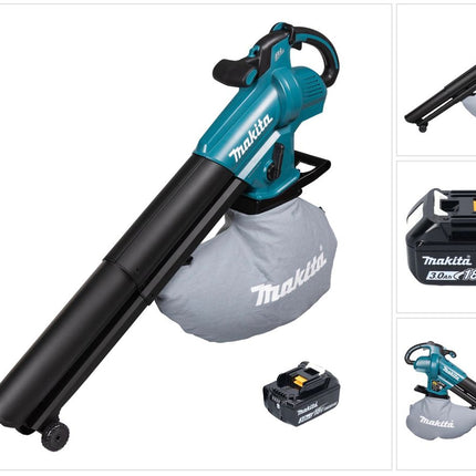 Makita DUB 187 F Cordless Leaf Blower and Vacuum 18 V Brushless + 1x battery 3,0 Ah - without charger