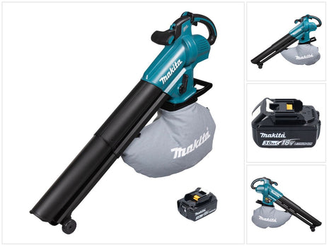 Makita DUB 187 F Akku Laubbläser und Laubsauger 18 V Brushless + 1x Akku 3,0 Ah - ohne Ladegerät