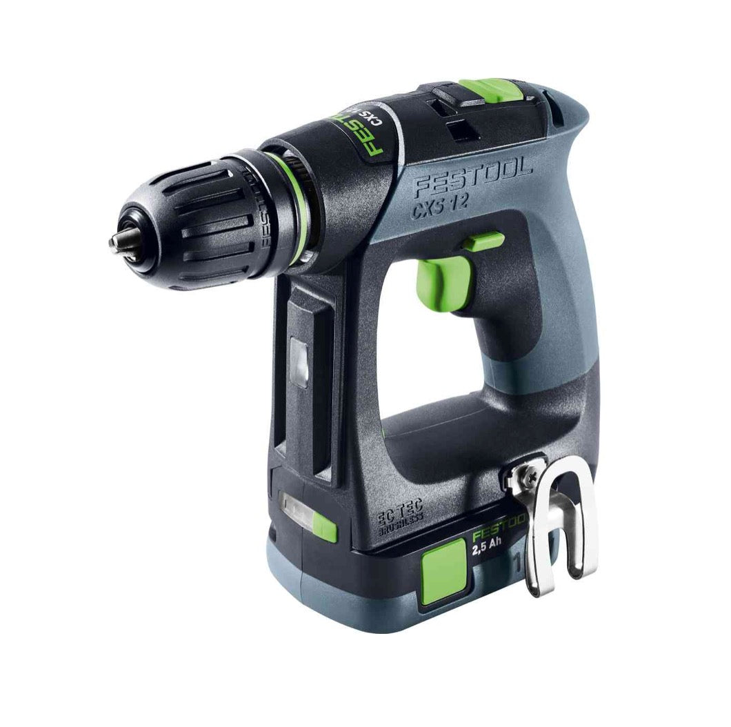 Festool CXS 12 2,5-Plus Taladro atornillador sin cable 12 V 30 Nm Brushless ( 576864 ) + 2x batería 2,5 Ah + cargador + Systainer