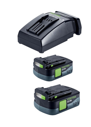 Festool CXS 12 2,5 set taladro atornillador inalámbrico 12 V 30 Nm sin escobillas (576865) + 2 baterías 2,5 Ah + cargador + juego de puntas + systainer