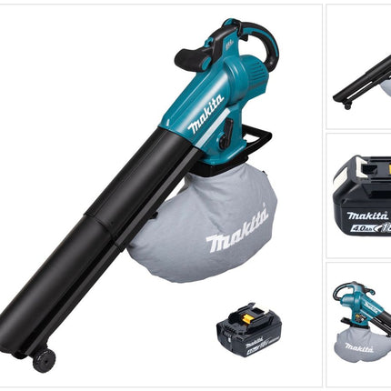 Makita DUB 187 M cordless leaf blower and vacuum cleaner 18 V brushless + 1x battery 4.0 Ah - without charger