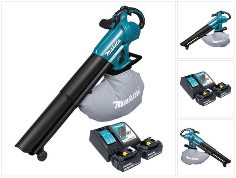 Makita DUB 187 RM2 Soffiatore e aspiratore di foglie a batteria 18 V Brushless + 2x batteria 4,0 Ah + caricabatterie