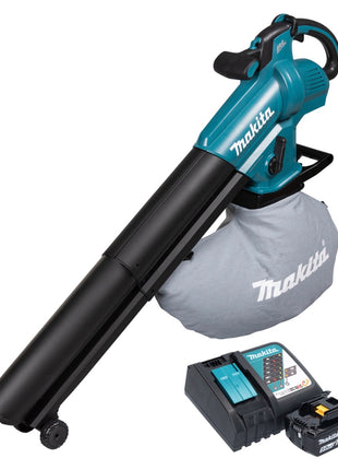 Soplador y aspirador de hojas a batería Makita DUB 187 RT 18 V sin escobillas + 1x batería 5,0 Ah + cargador