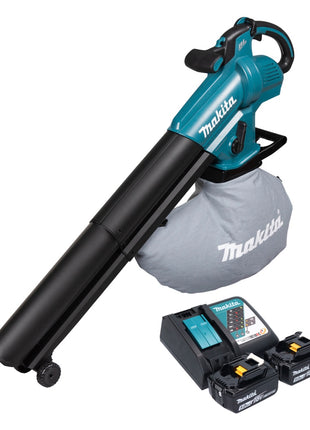 Makita DUB 187 RT2 Souffleur et aspirateur de feuilles sans fil 18 V Brushless + 2x batterie 5,0 Ah + chargeur