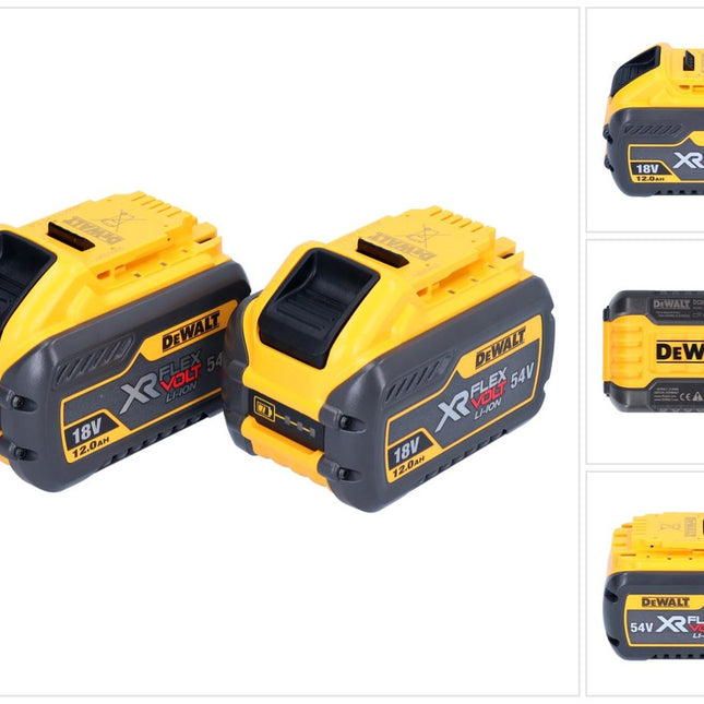DeWalt 2x Batterie DCB 548 18 V / 54 V max. 12 Ah / 12000 mAh Li-Ion XR FLEXVOLT - con indicatore dello stato di carica