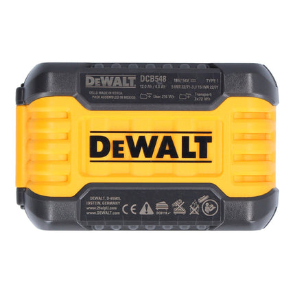 2x akumulator DeWalt DCB 548 18 V / 54 V maks. 12 Ah / 12000 mAh Li-Ion XR FLEXVOLT - ze wskaźnikiem poziomu naładowania