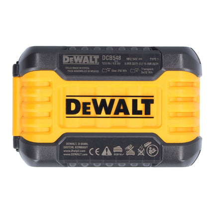 Akumulator DeWalt 3x DCB 548 18 V / 54 V maks. 12 Ah / 12000 mAh Li-Ion XR FLEXVOLT - ze wskaźnikiem poziomu naładowania