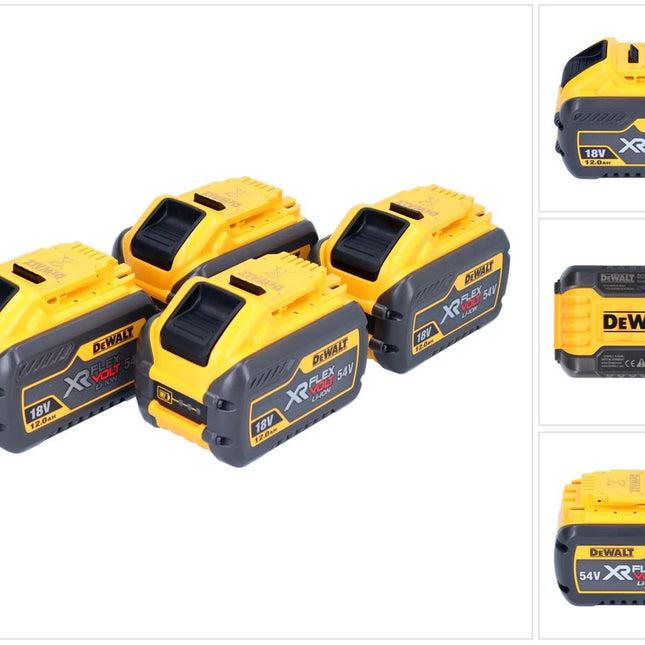 DeWalt 4x DCB 548 batteria 18 V / 54 V max. 12 Ah / 12000 mAh Li-Ion XR FLEXVOLT - con indicatore del livello di carica
