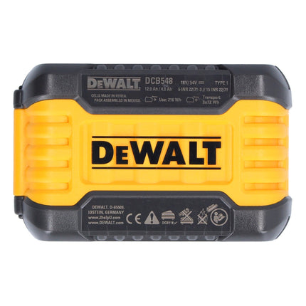 DeWalt 4x DCB 548 battery 18 V / 54 V max. 12 Ah / 12000 mAh Li-Ion XR FLEXVOLT - with charge level indicator