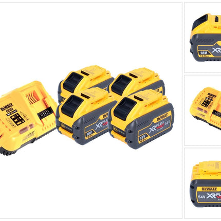 DeWalt DCB 118 Y4 Kit de démarrage sans fil 18 V / 54 V 4x XR FLEXVOLT batterie 12 Ah + chargeur