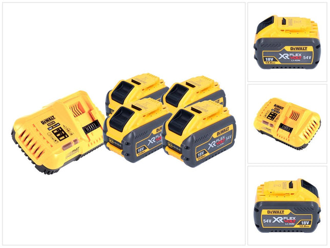 DeWalt DCB 118 Y4 Kit de démarrage sans fil 18 V / 54 V 4x XR FLEXVOLT batterie 12 Ah + chargeur