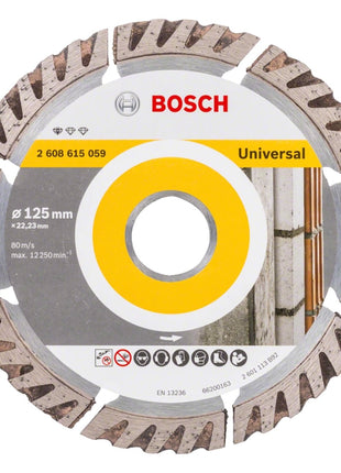 Bosch Standard for Universal Disques à tronçonner diamantés 125 x 22,23 mm 5 pces ( 5x 2608615059 ) pour béton, acier-béton, brique, calcaire et sable-pierre