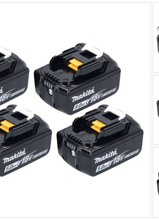 Juego de baterías Makita 4x BL 1850 B 18 V 5,0 Ah / 5000 mAh Li-ion (4x 197280-8)